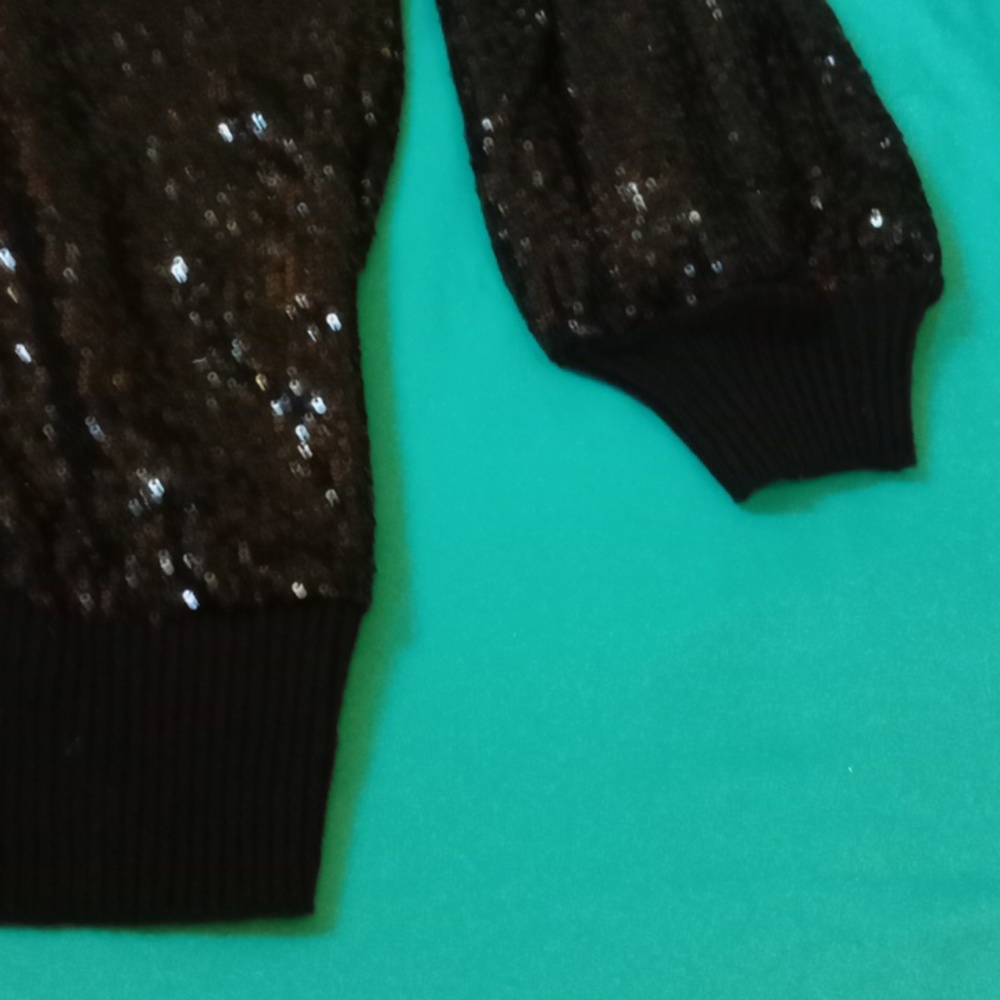 INC International Concepts Black Sequin Cardigan - Picture 10 of 11